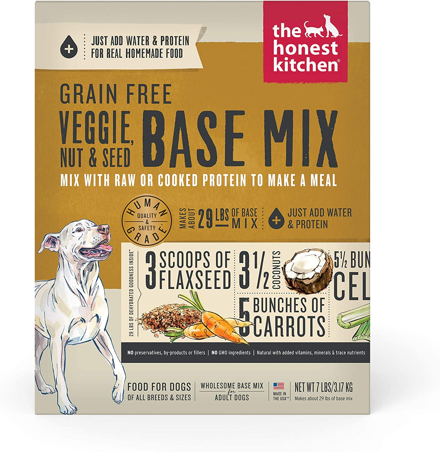 Dehydrated Veggie, Nut & Seed Base Mix for Dogs -Grain Free 7 Lbs