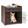 Dog Crate Furniture Indoor Dog Cage with 2 Fabric Drawers End Table Default Title