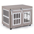 Dog Crate Furniture with Sliding Barn Door for Small Medium Dogs