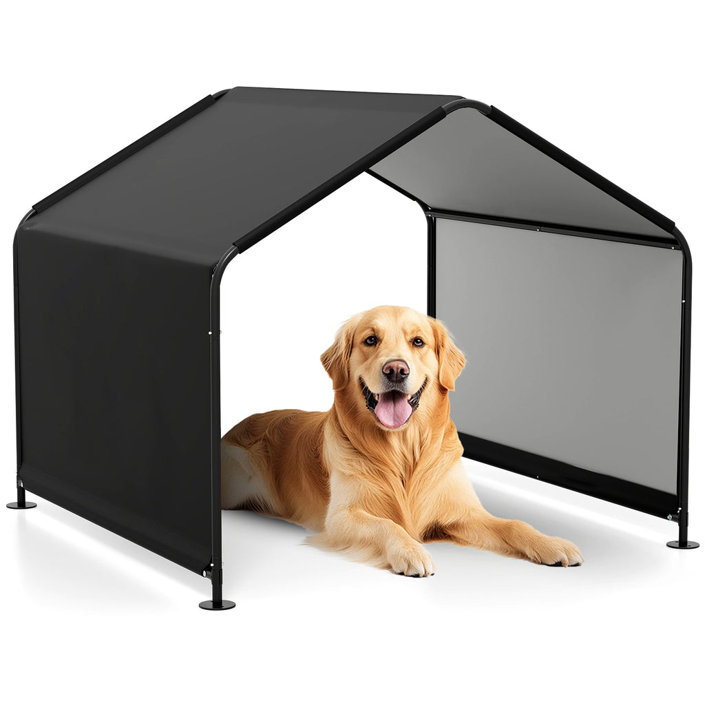 Dog Shade Shelter with Waterproof Roof for Large Medium Small Breeds-Black Default Title