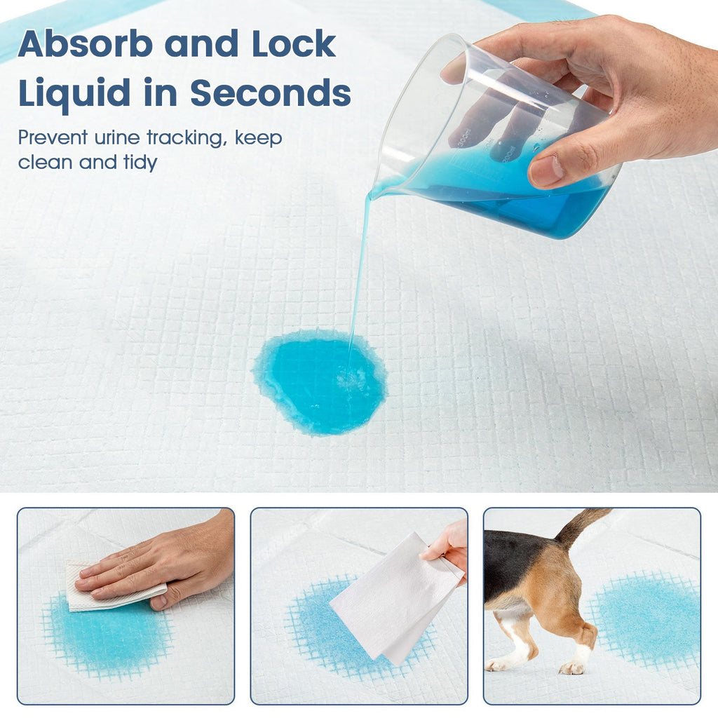 Dog and Puppy Pee Pads 24" x 17" (300 Counts) for Potty Training-Blue