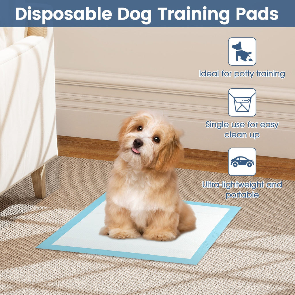 Dog and Puppy Pee Pads 18" x 13" (300 Counts) for Potty Training-Blue