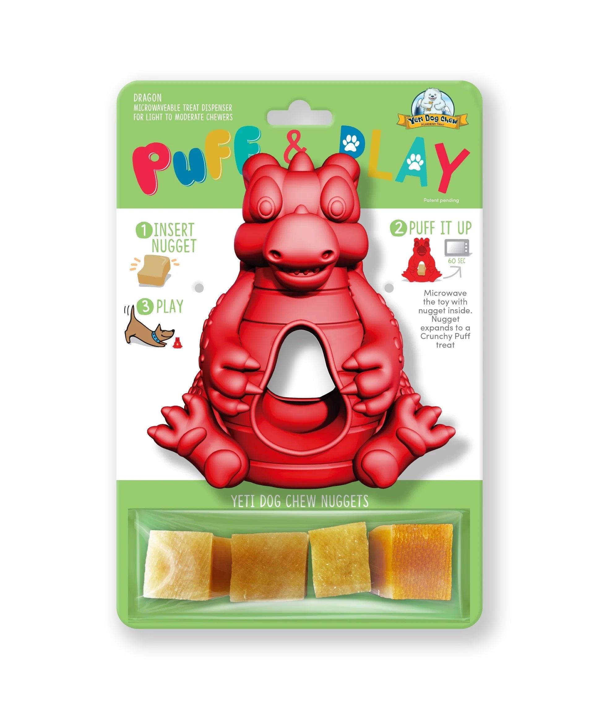 Yeti Puff and Play Dragon Dog Toy Dragon - Red