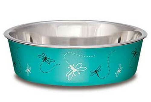 Bella Matte and Stainless Steel Pet Dish, Dragonfly Large