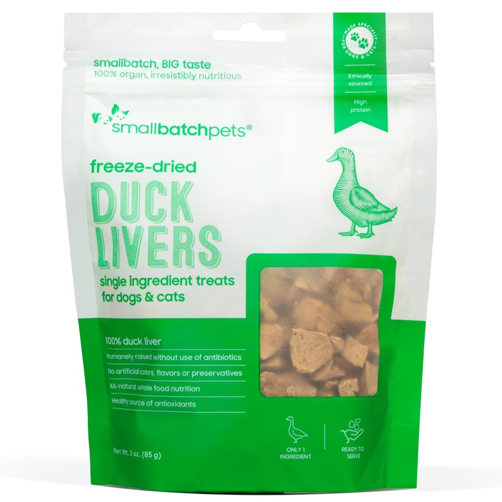 Duck Liver Treats for Dogs & Cats - Freeze Dried 3.0 oz