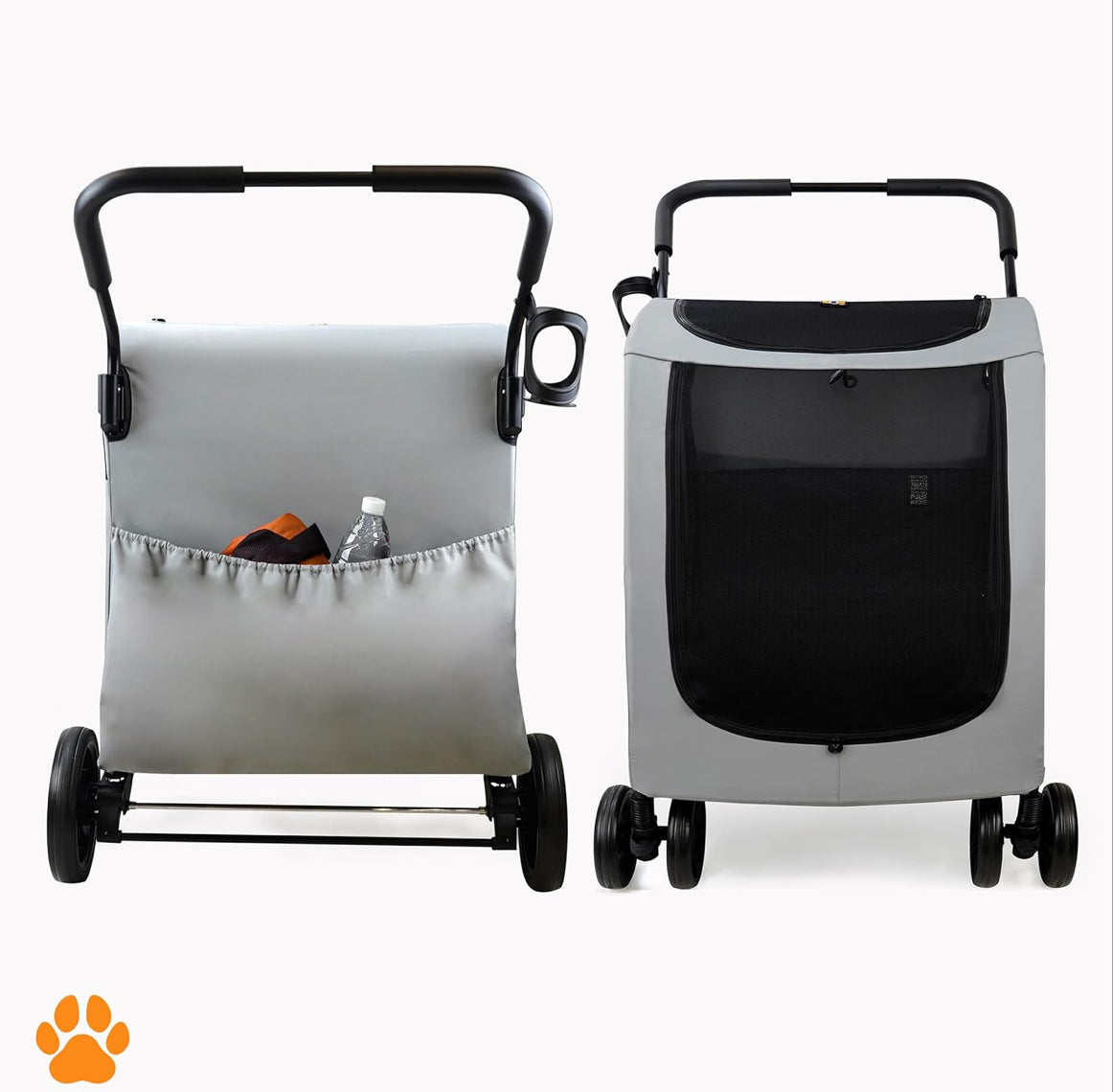 Chester XXL Wide Pet Stroller – Large Dog Buggy with Raincover & Cupholder | 110lb Capacity