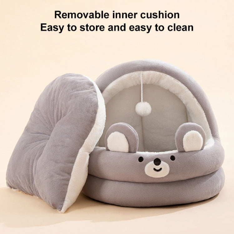Semi-enclosed Cradle Pet Cat Bed Dog Kennel Pad Pet Supplies, Size:M(Pink Rabbit)