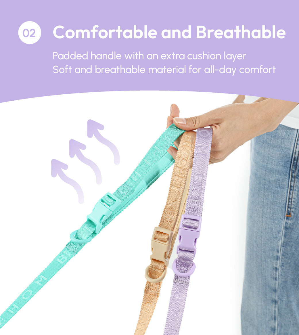 Padded Active Dog Leash – Mint Purple | Breathable, Durable & Secure | M & L
