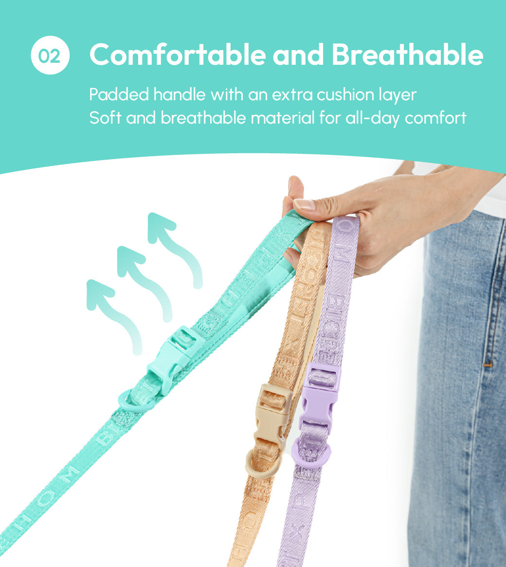 Padded Active Dog Leash – Mint Green | Breathable, Durable & Secure | M & L
