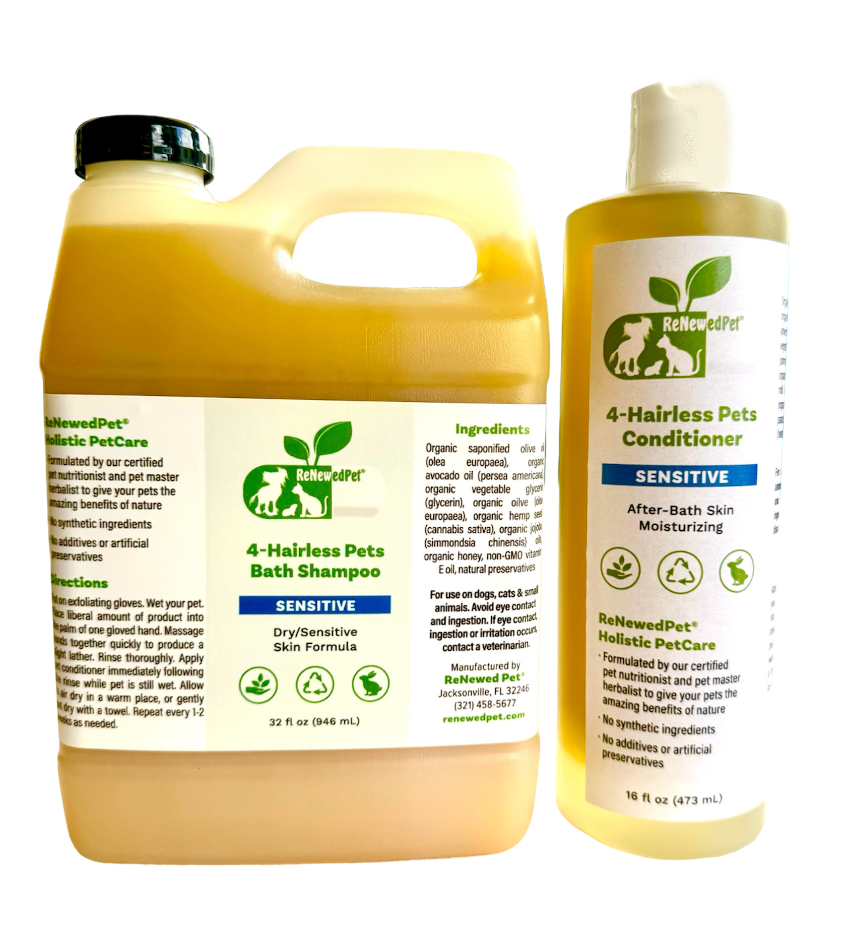 4-HAIRLESS PETS SENSITIVE SHAMPOO & CONDITIONER 32 OZ. ($3.87 oz.)