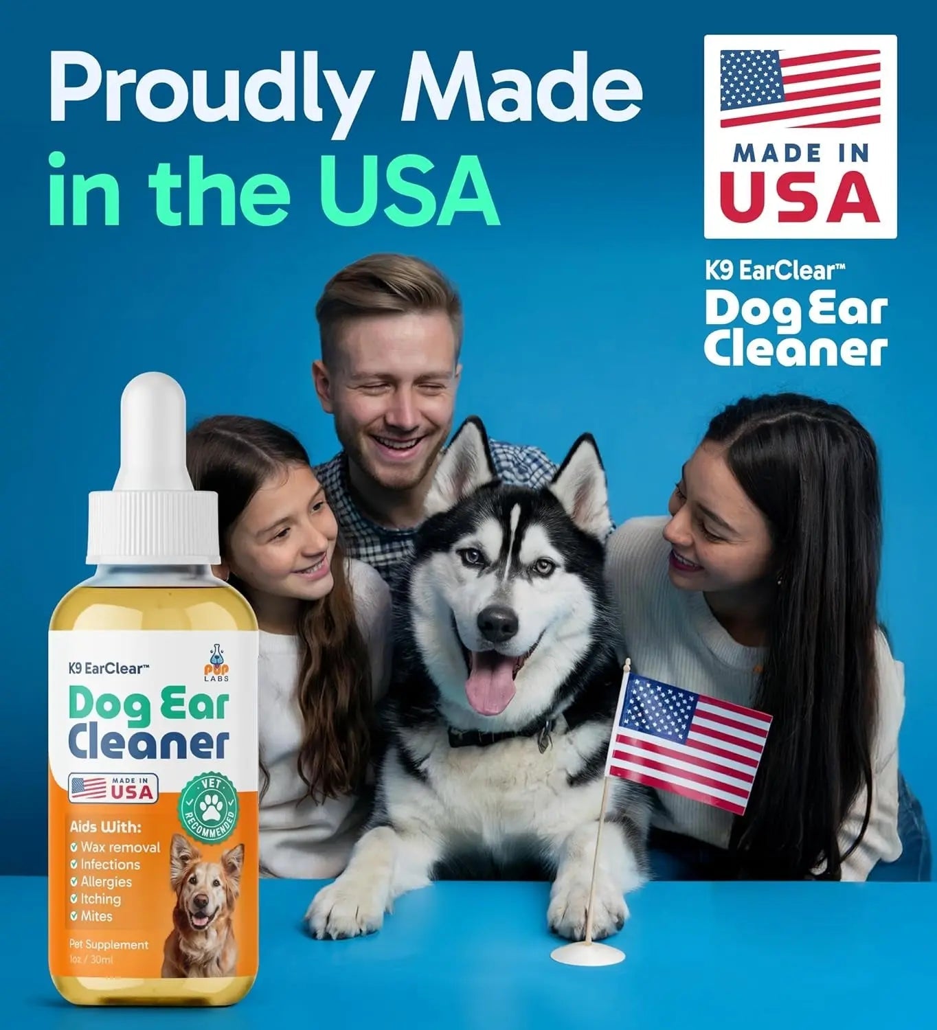 Gentle Natural Dog Ear Cleaner - Effective Relief for Wax, Itch & Irritation 1 Oz