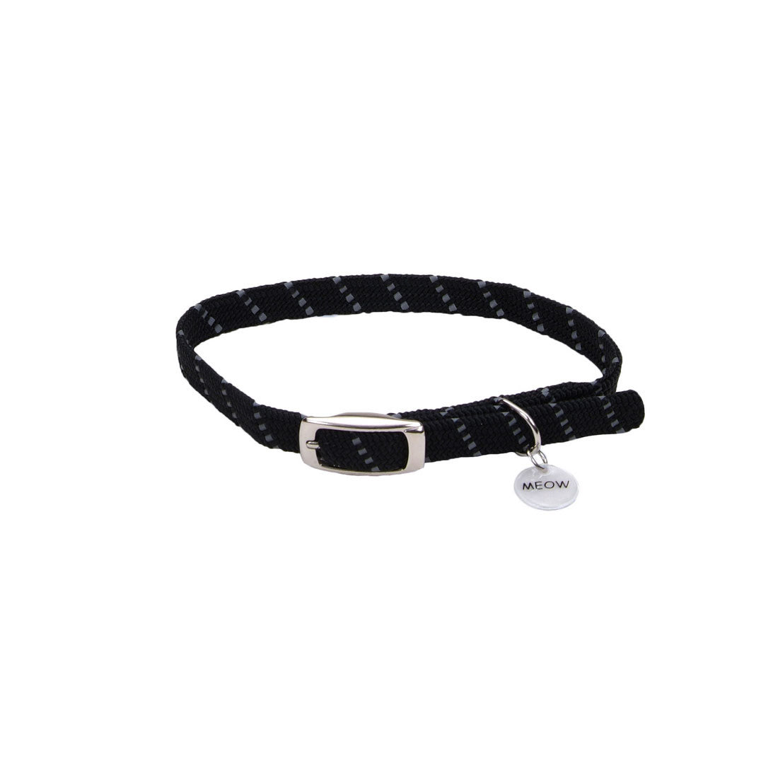 Coastal Elasta Cat Reflective Safety Stretch Collar Black