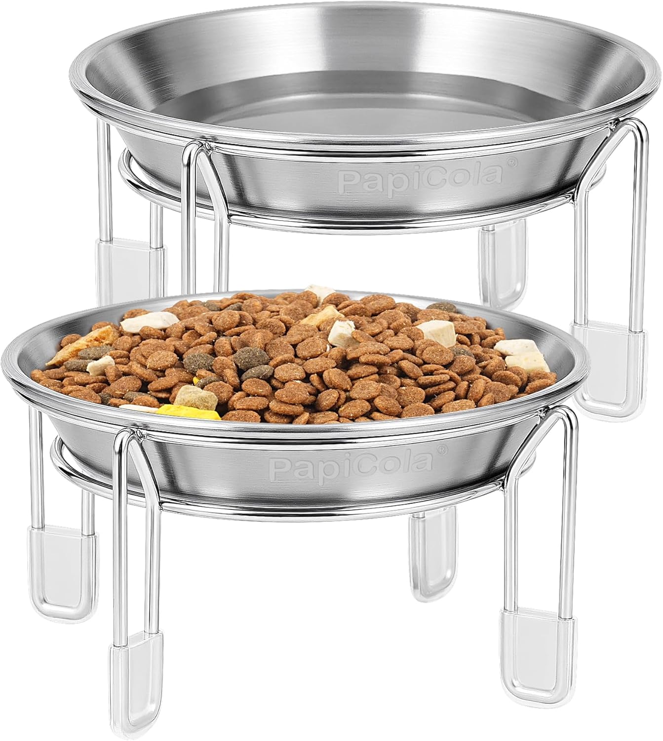 Elevated Cat Bowls Stainless Steel Raised Anti Vomit Small Dog 2/3 Pack 2 Pack