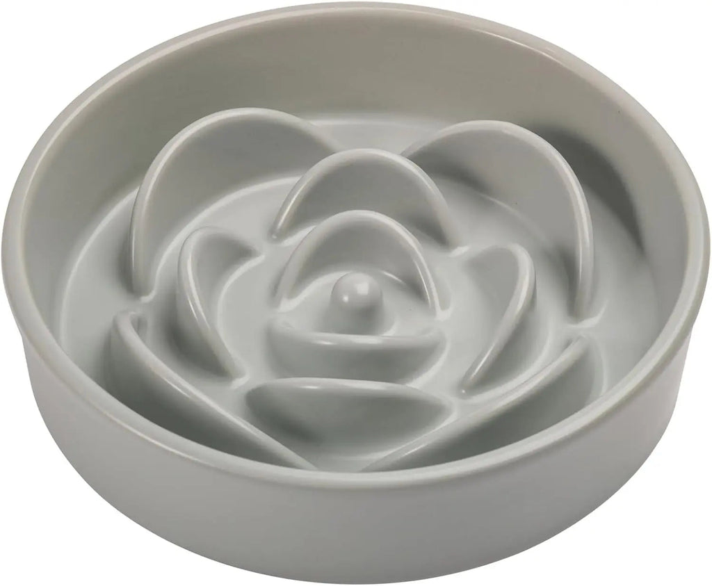 Elevated Ceramic Slow Feeder Dog Bowl 8.6in Heavy Weighted (various colors)