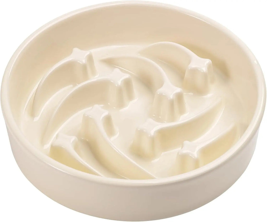 Elevated Ceramic Slow Feeder Dog Bowl 8.6in Heavy Weighted (various colors)