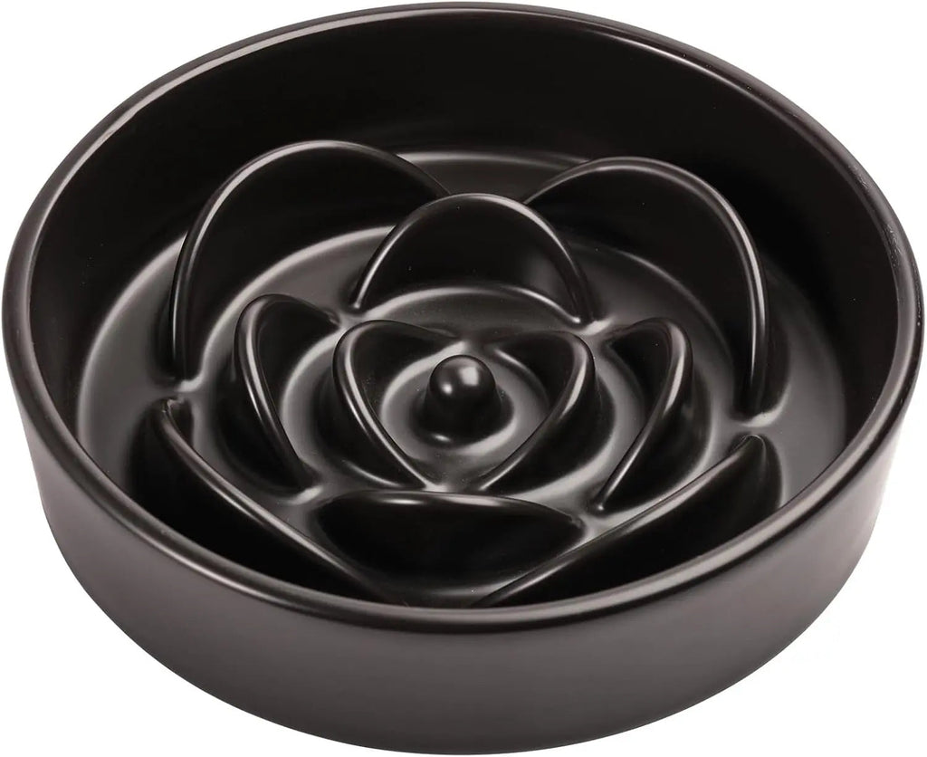 Elevated Ceramic Slow Feeder Dog Bowl 8.6in Heavy Weighted (various colors)