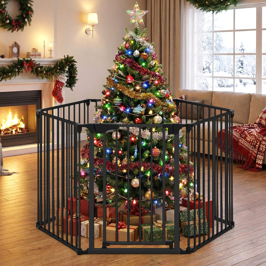 Extra Wide Baby Gate Fits 34.5-154" Openings 6-Panel Adjustable Pet Safety Fence