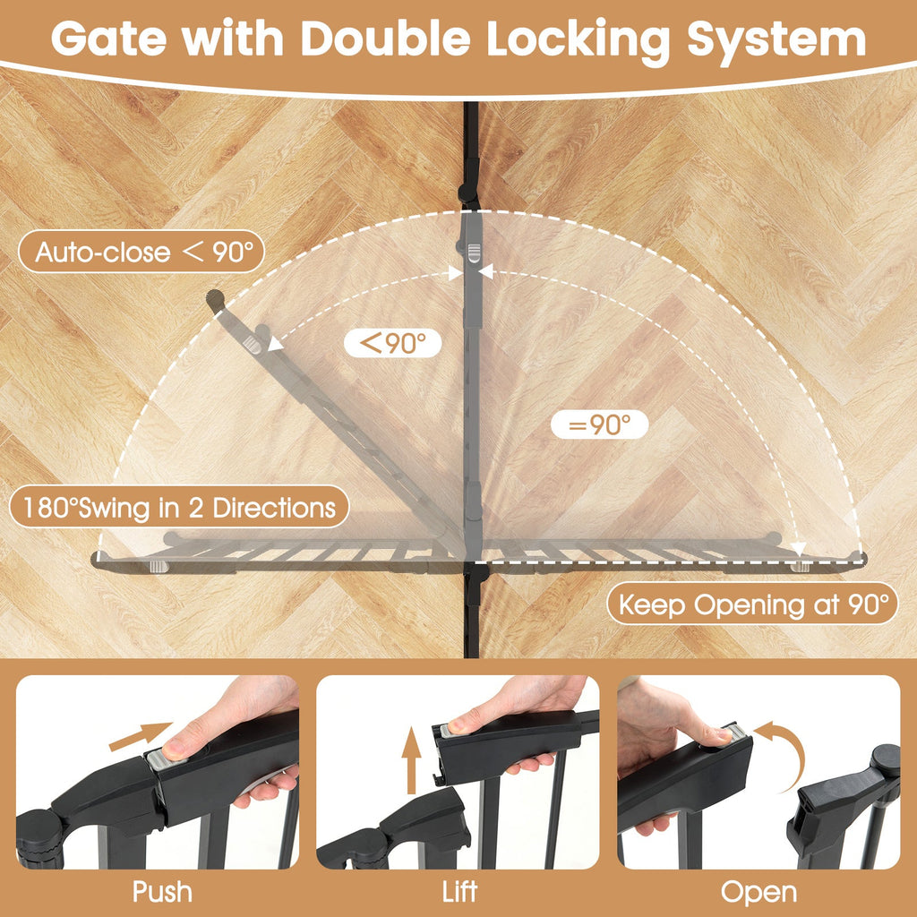 Extra Wide Baby Gate Fits 34.5-154" Openings 6-Panel Adjustable Pet Safety Fence