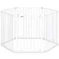 Extra Wide Baby Gate Fits 34.5-154" Openings 6-Panel Adjustable Pet Safety Fence White