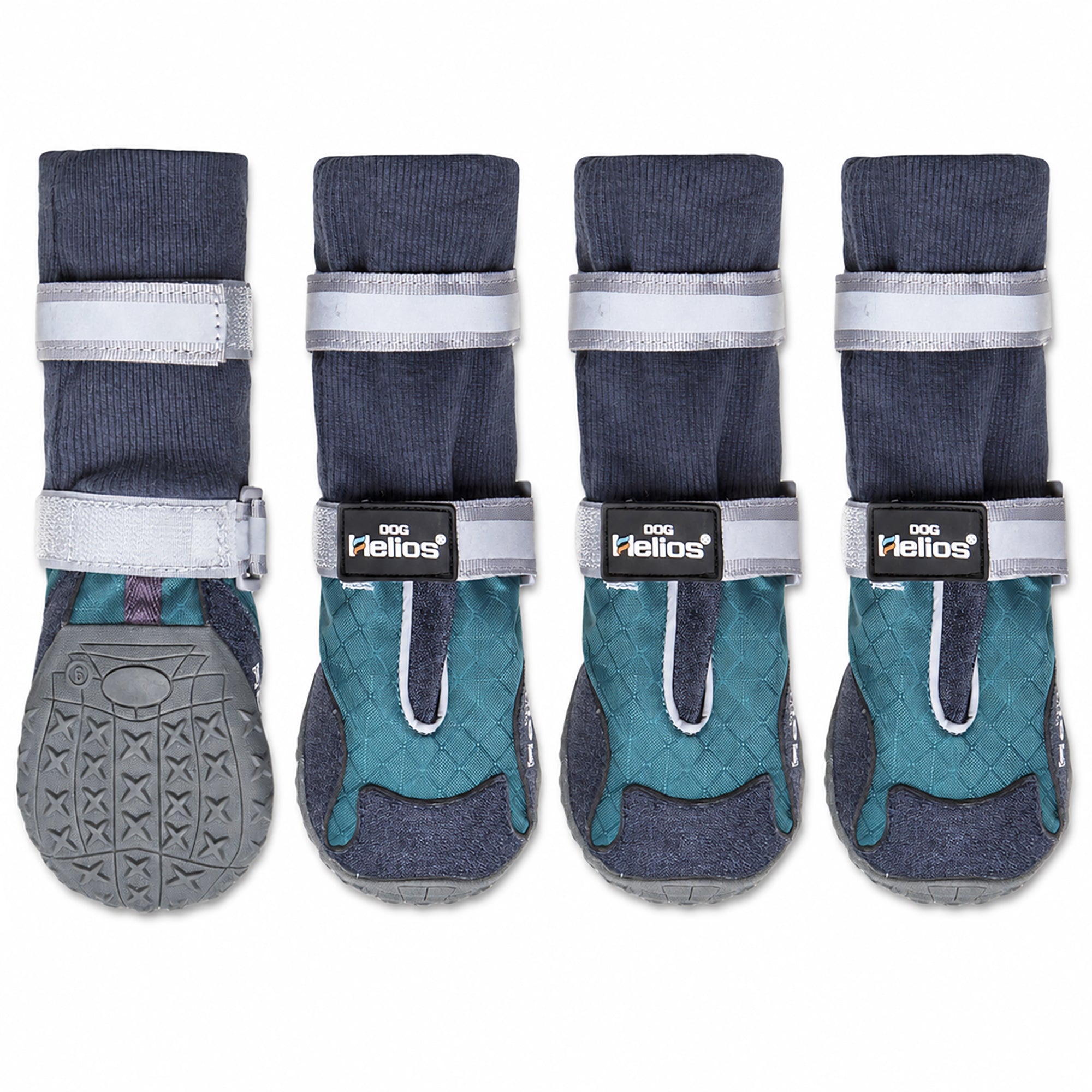 Dog Helios 'Traverse' Premium Grip High-Ankle Outdoor Dog Boots - Set Of 4 Blue