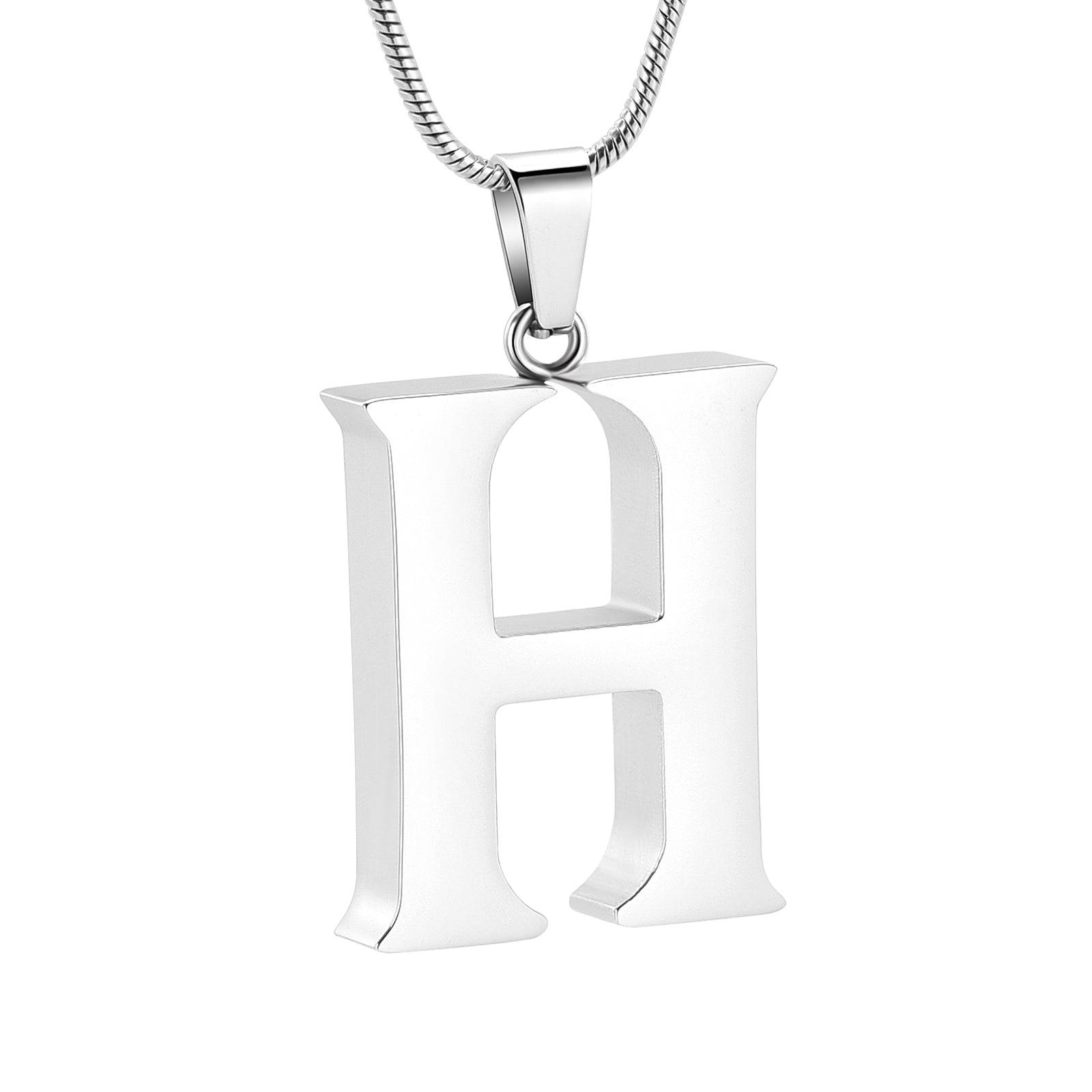Letter H Ashes Necklace Pendant
