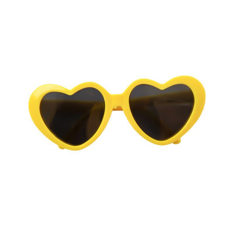 Creative Love Pet Dog Cat Creative Sunglasses Sun Glasses with Accessories Photo 8*7.5*3cm Yellow