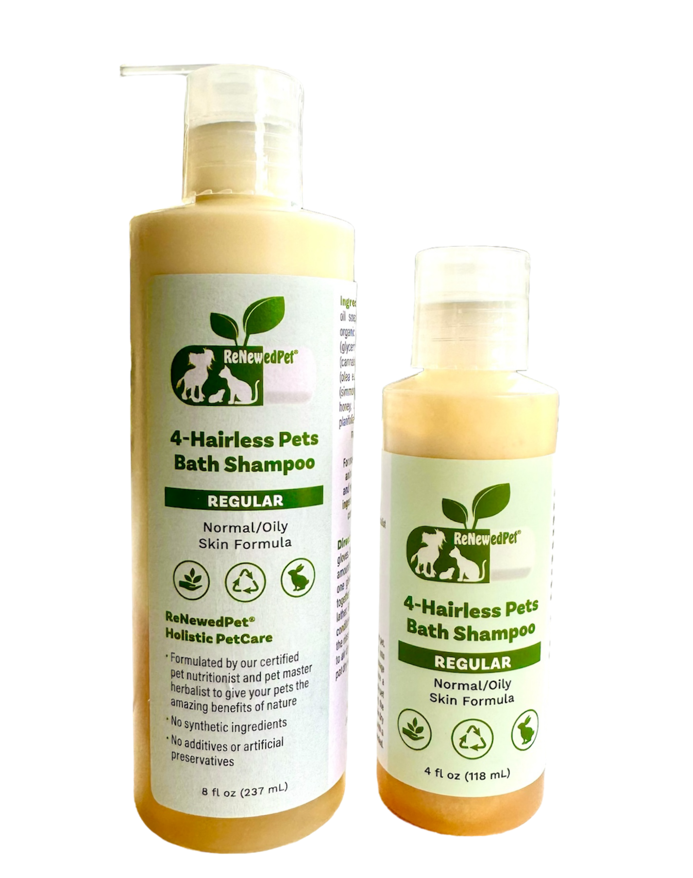 4-HAIRLESS PETS PETS REGULAR SHAMPOO & CONDITIONER FULL SIZE ($4.32 oz.)