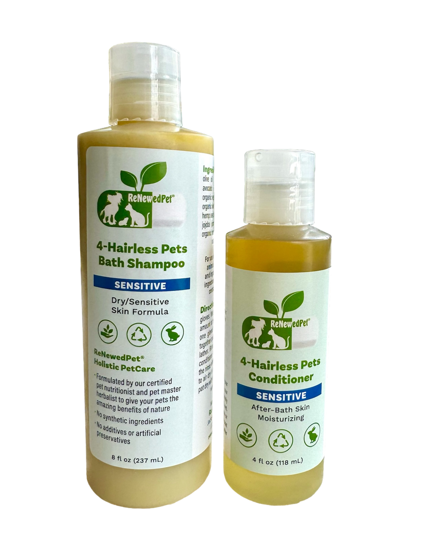 4-HAIRLESS PETS SENSITIVE SHAMPOO & CONDITIONER 8 OZ. ($4.32 oz.)