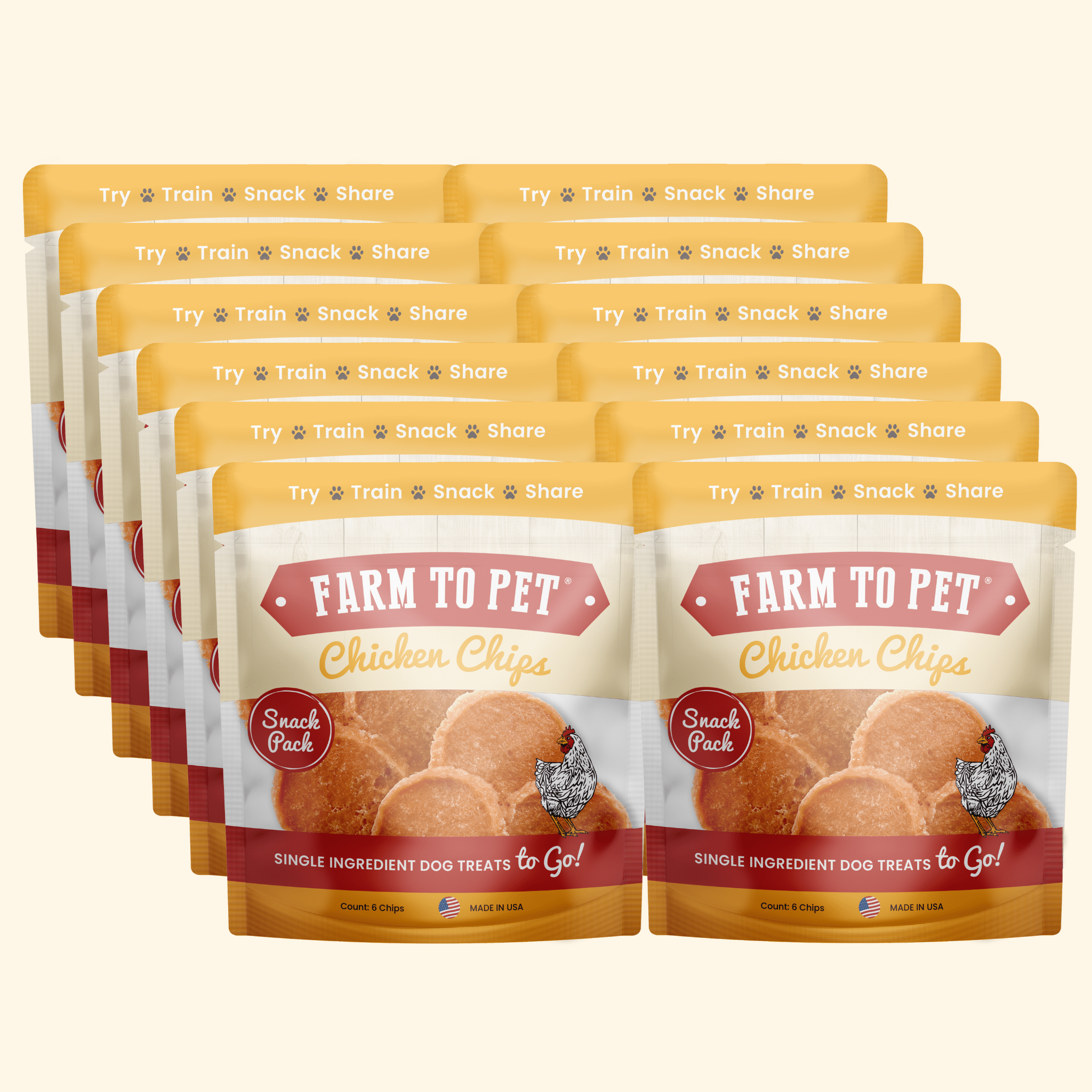 Chicken Chips Snack Pack Bundles | Dog Party Favors & Training Treats 12 Pack
