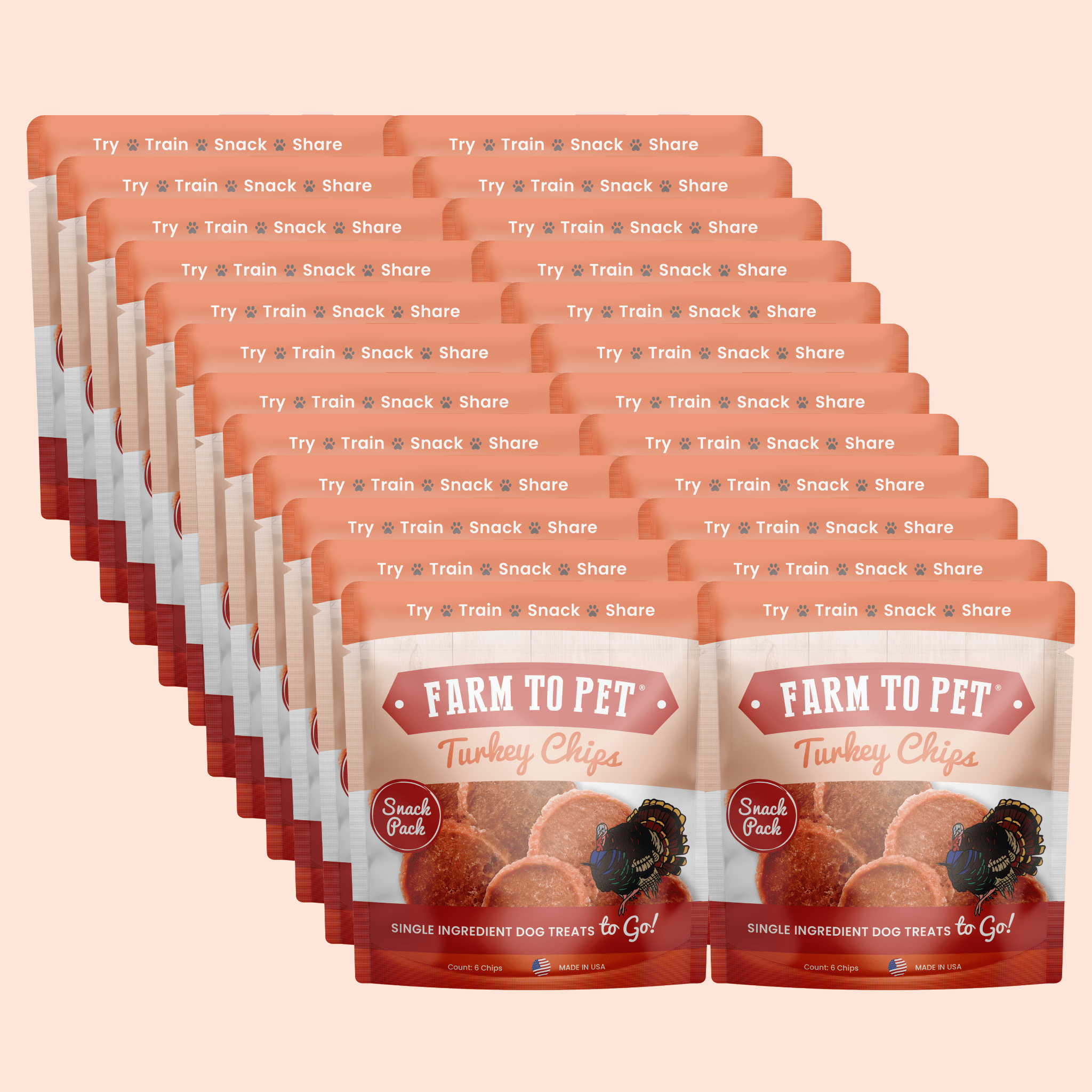 Turkey Chips Snack Pack Bundles | Low Allergen Treats for Training 24 Pack