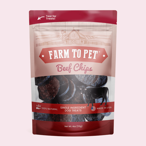 Beef Chips Dog Treats | Single-Ingredient Healthy Treats for Dogs Standard 4oz