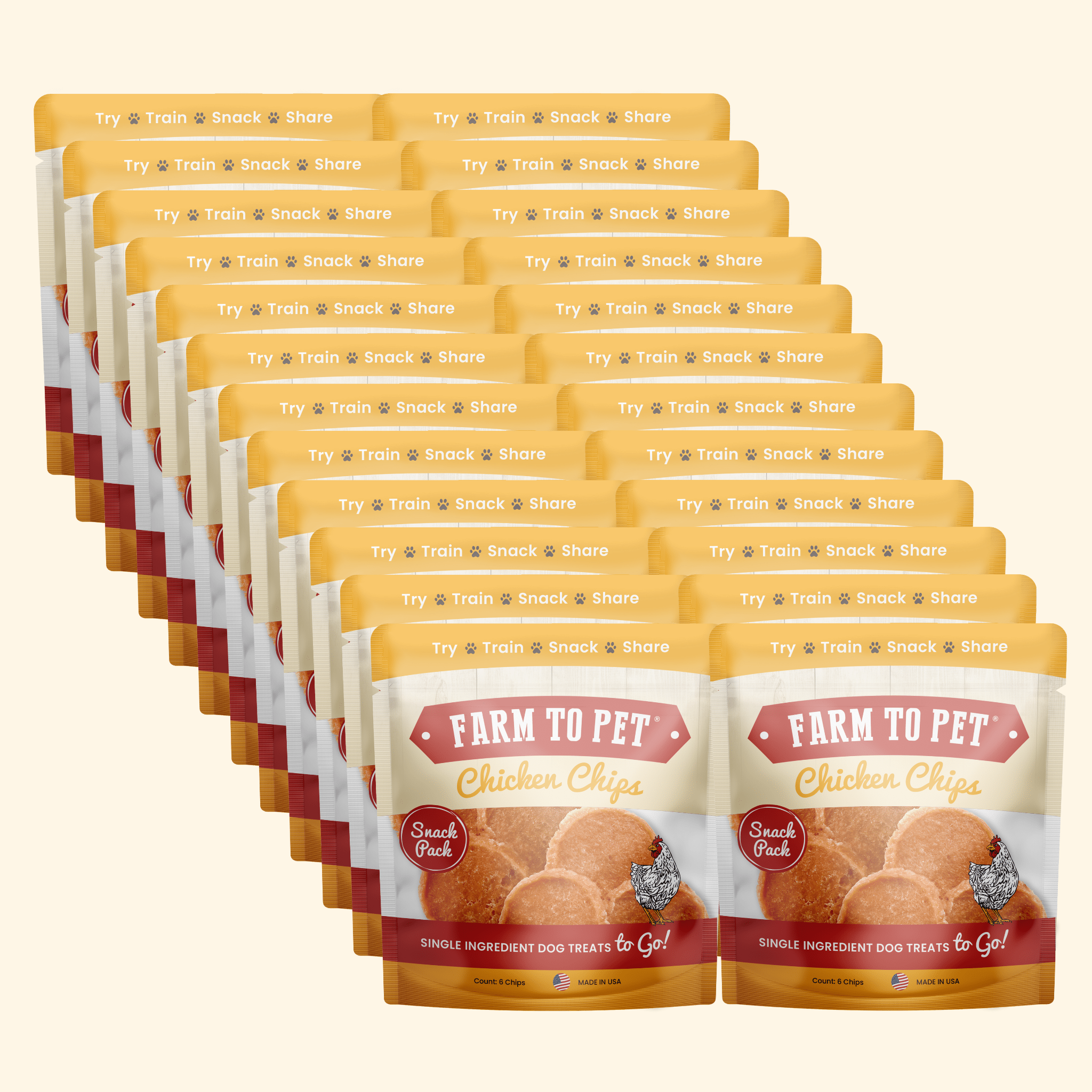 Chicken Chips Snack Pack Bundles | Dog Party Favors & Training Treats 24 Pack