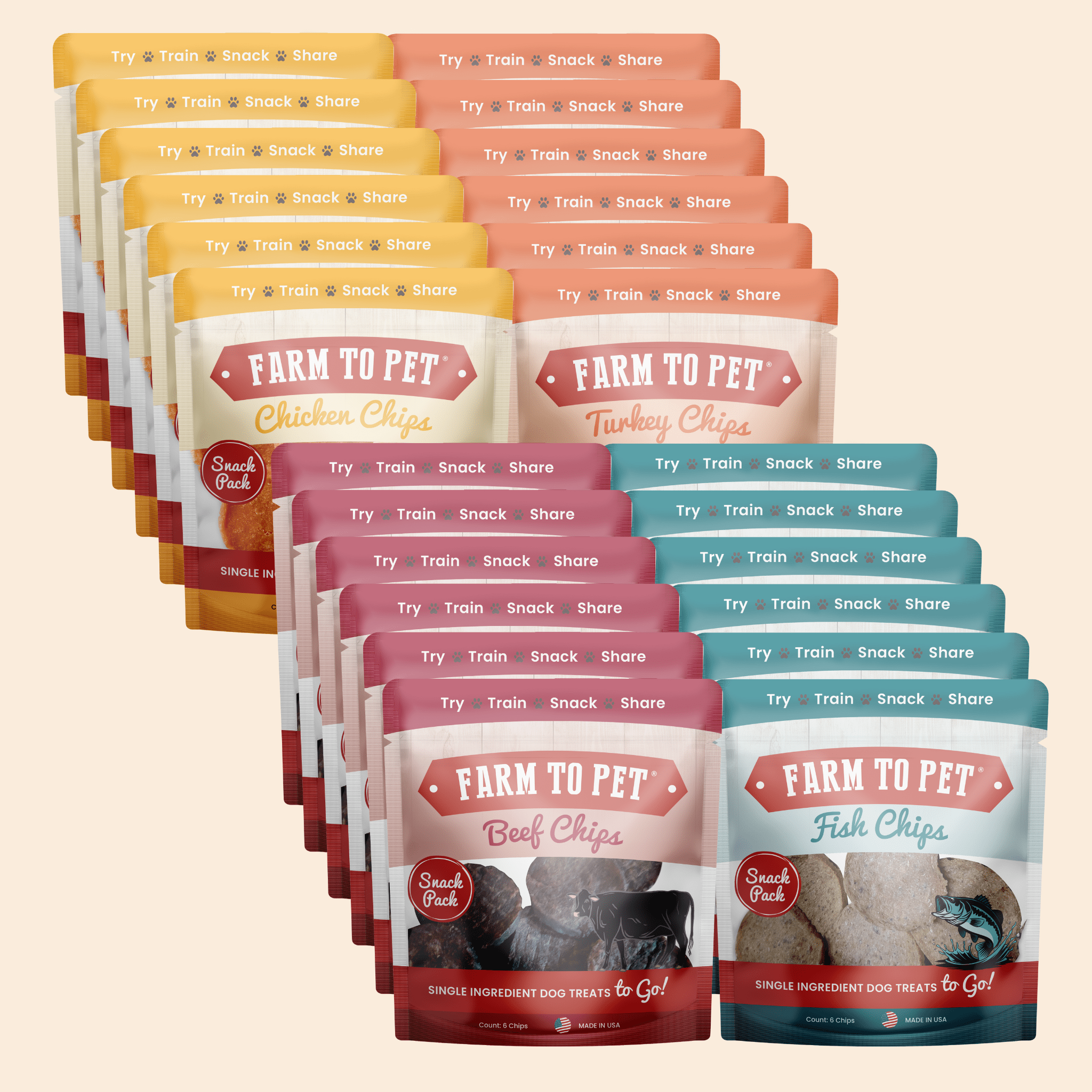 Snack Pack Dog Treat Sampler 24 Pack