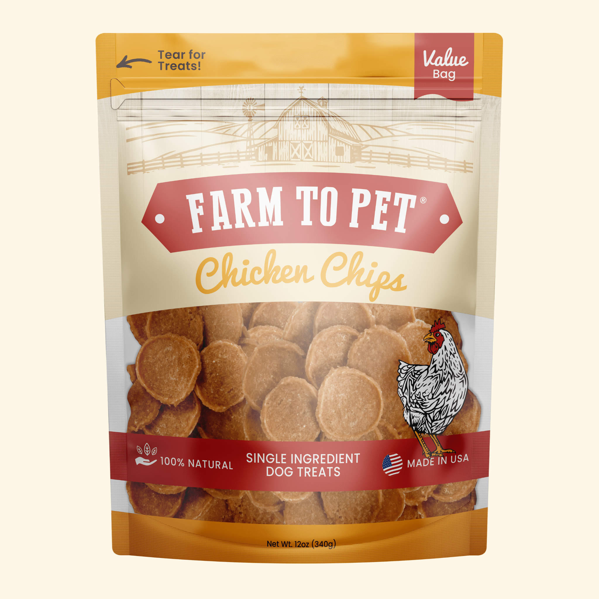 Chicken Chips for Dogs | All-Natural Single-Ingredient Dog Treats Value 12oz