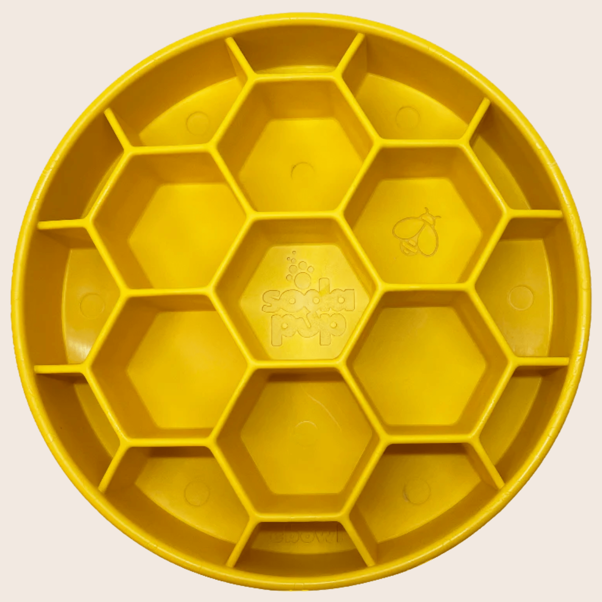Slow Feeder Dog Bowls Yellow Honeycomb
