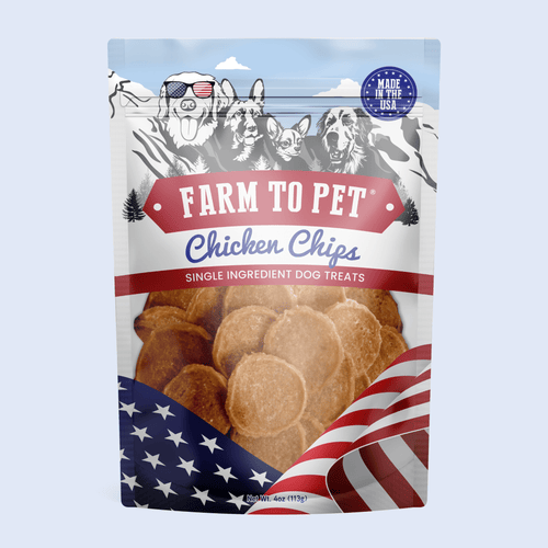 Americana Chicken Chips for Dogs | Celebrate with USA-made Dog Treats Standard 4oz
