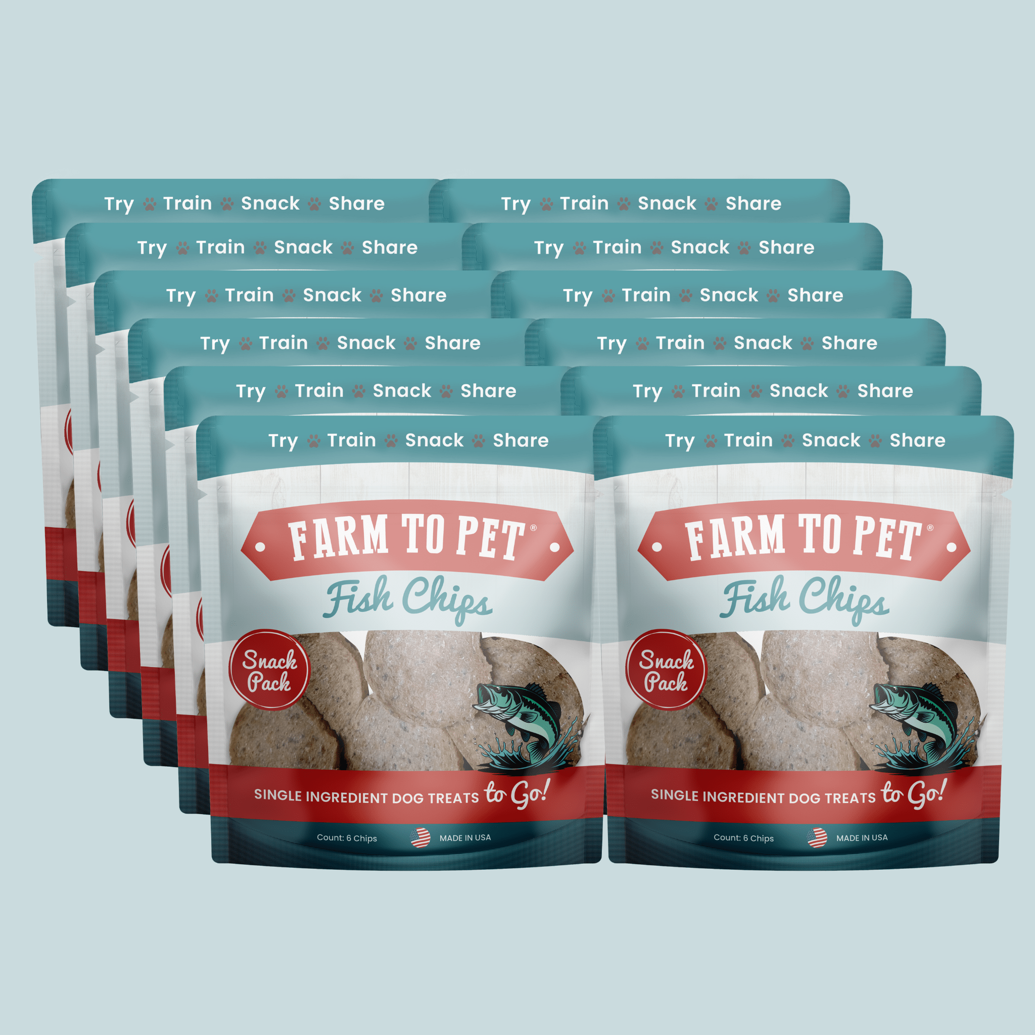 Fish Chips Snack Pack Bundles | Dog Treats for Training & Travel 12 Pack