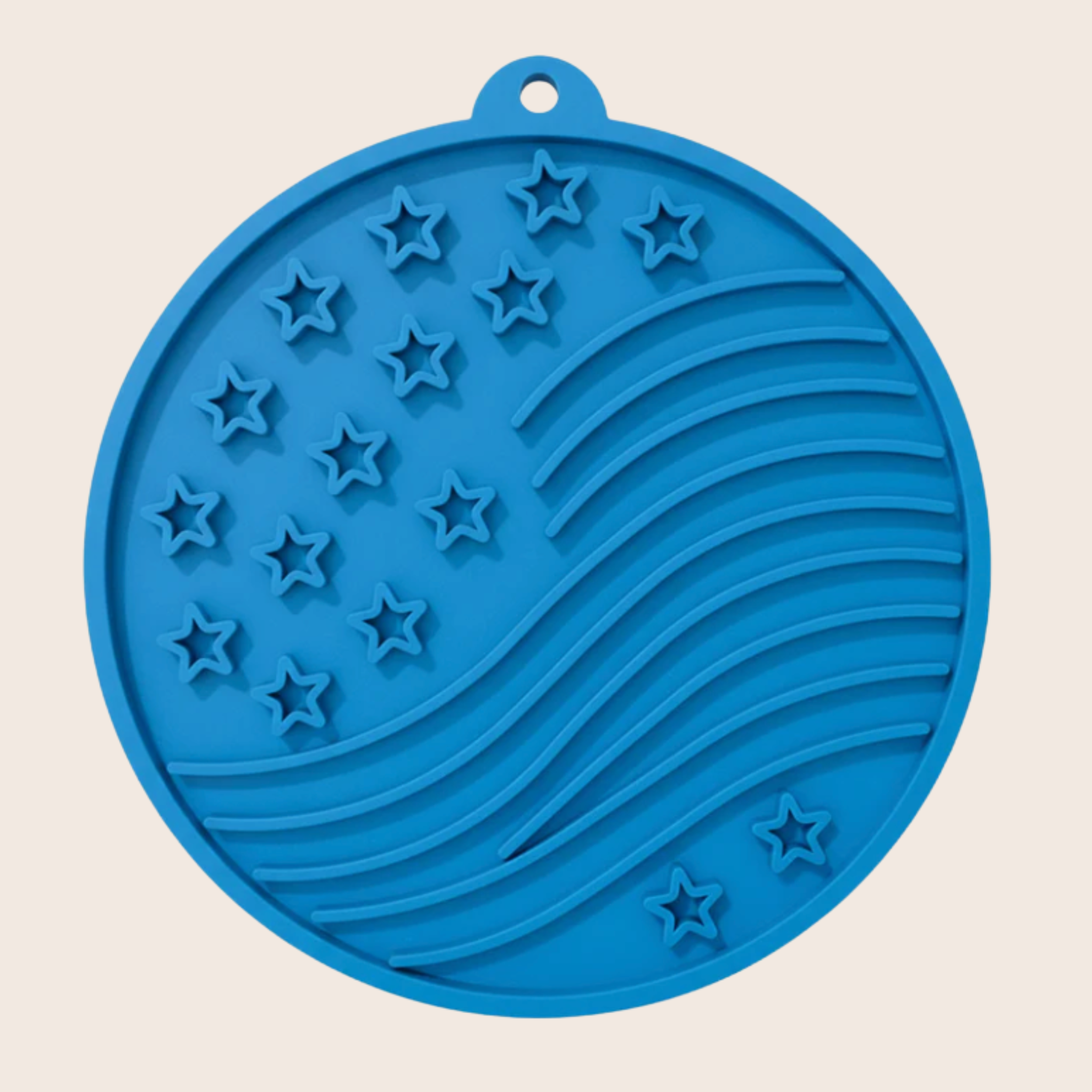 Dog Lick Mats with Suction Cups Blue Stars & Stripes