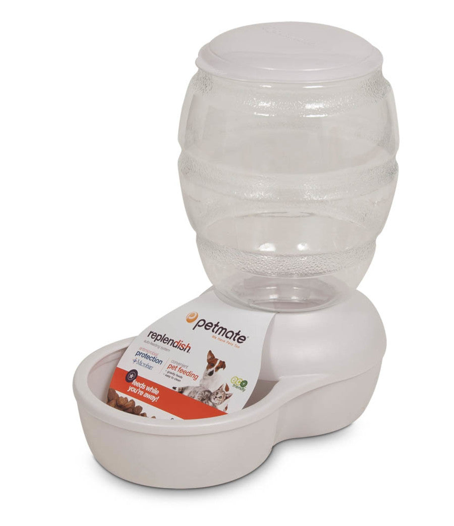 Dog & Cat Automatic Food Feeder - Pearl Silver Pearl Silver Grey - 5 Lb