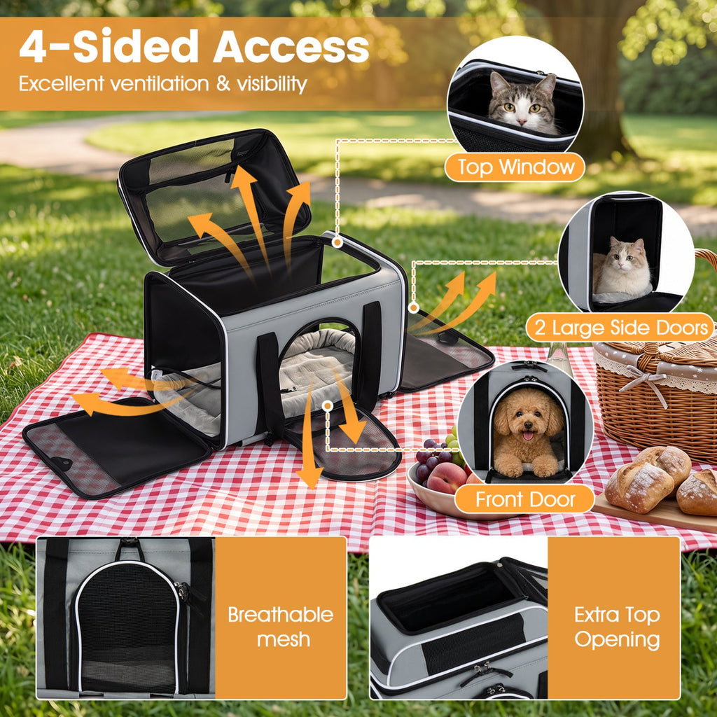 Rolling Pet Carrier with Wheels for Cats and Small Dogs