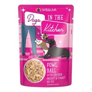 Dogs In The Kitchen Fowl Ball Grain-Free Dog Food 2.8oz pouch by Weruva