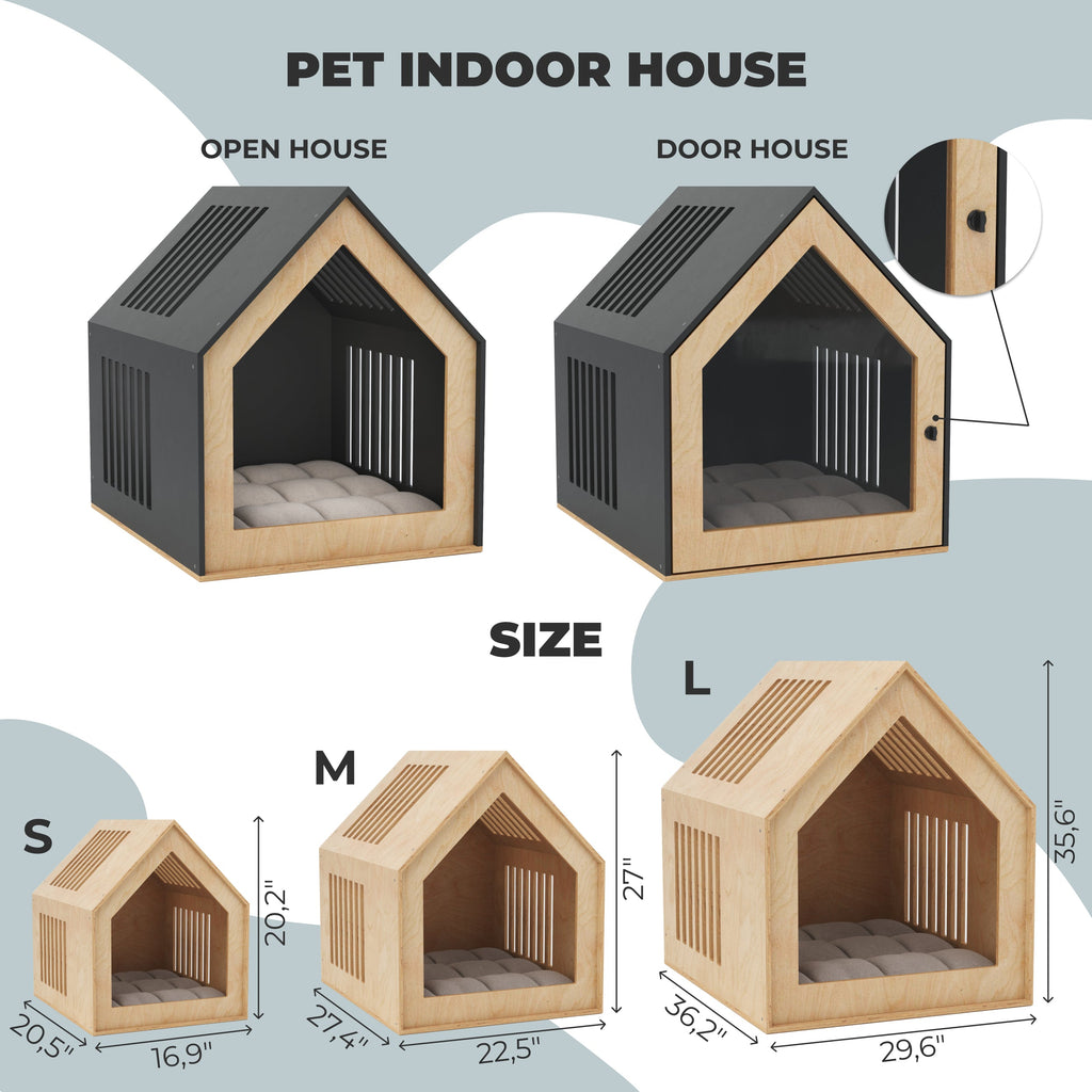 wooden indoor pet house