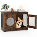 Furniture Style Dog Crate for Small and Medium Dogs with Translucent Window and Lockable Door-Rustic Brown Default Title