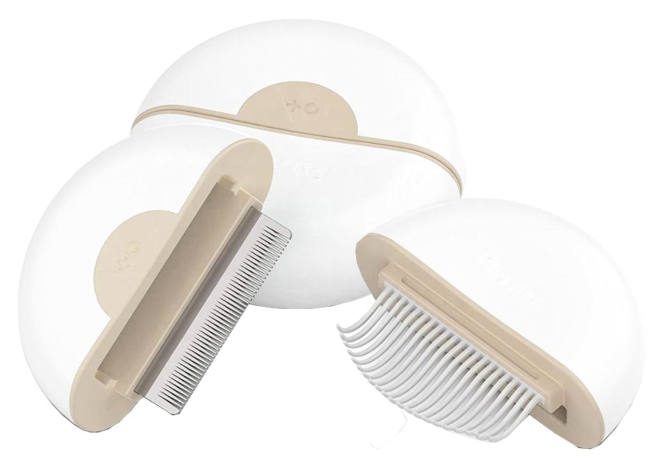 Pet Life ® 'LYNX' 2-in-1 Travel Connecting Grooming Pet Comb and Deshedder Brown