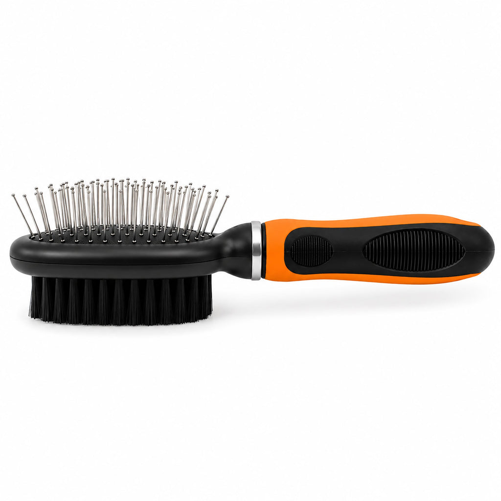 Pet Life ® Flex Series 2-in-1 Dual-Sided Pin and Bristle Grooming Pet Brush