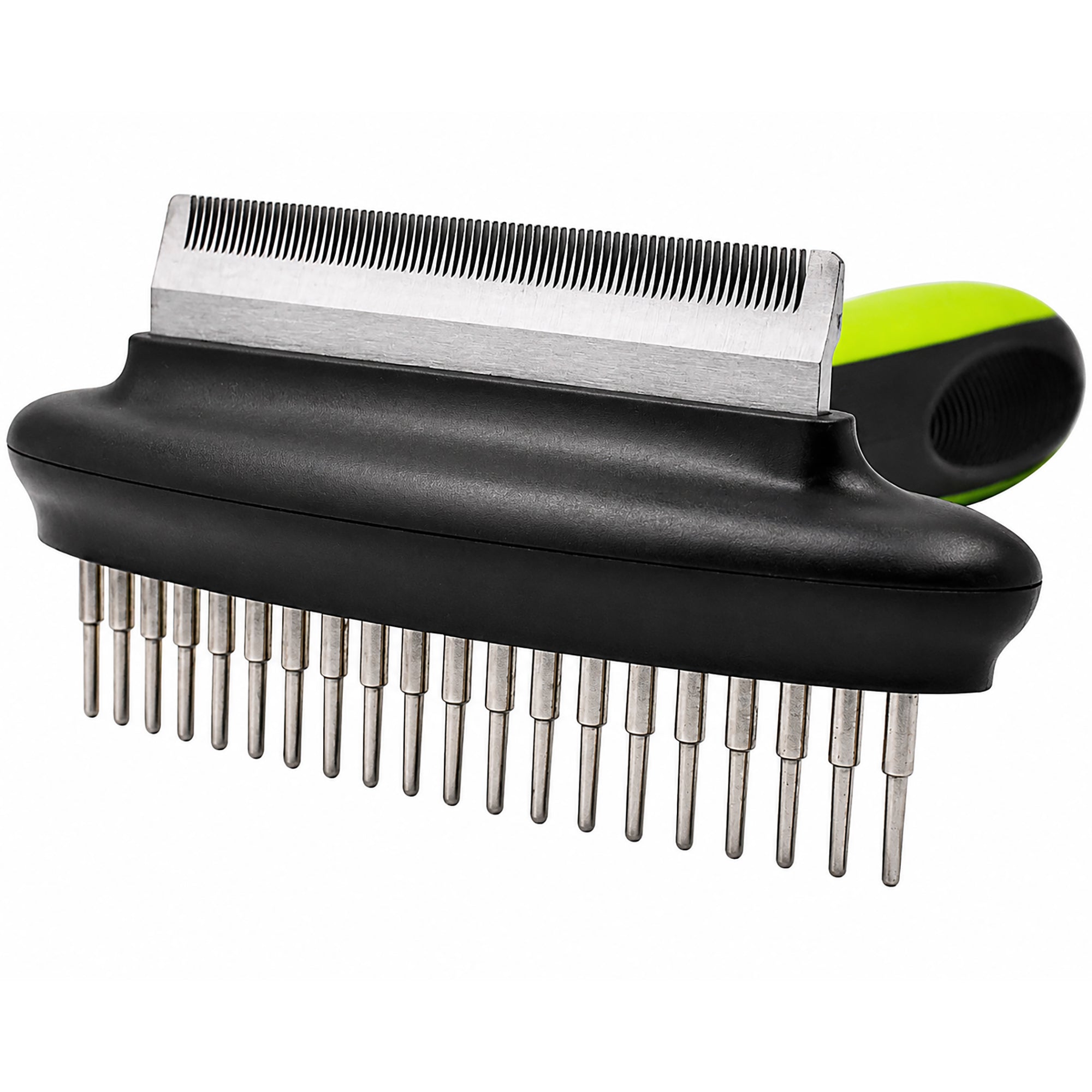 Pet Life ® Flex Series 2-in-1 Dual-Sided Grooming Undercoat Pet Rake and Deshedder