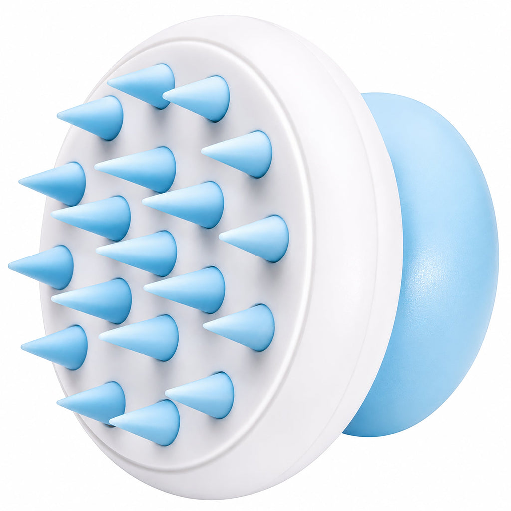 Pet Life ® 'Scwubba' Handheld Bathing Brushing and Massaging Soft Flexible Grooming Pet Comb Blue