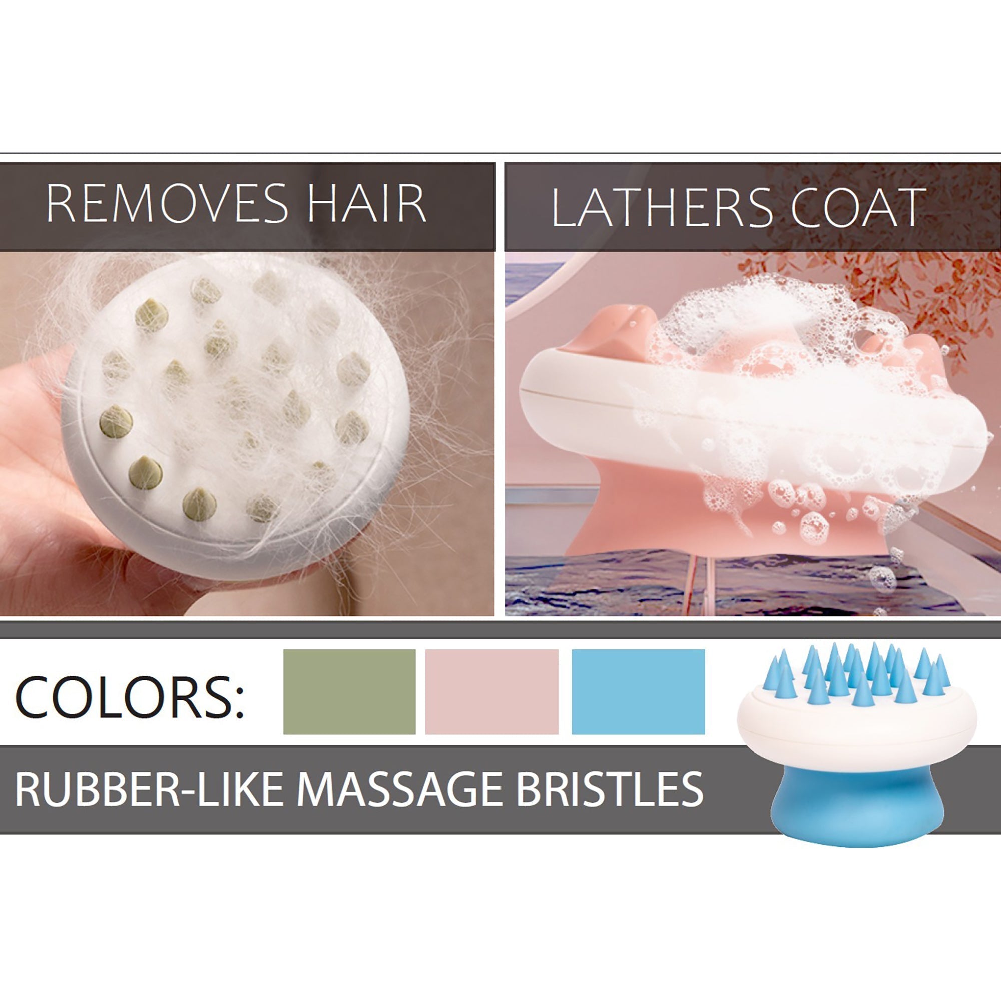 Pet Life ® 'Scwubba' Handheld Bathing Brushing and Massaging Soft Flexible Grooming Pet Comb
