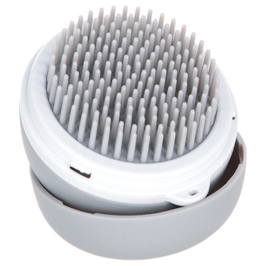 Pet Life ® 'Bravel' 3-in-1 Travel Pocketed Dual Grooming Brush and Pet Comb GRAY