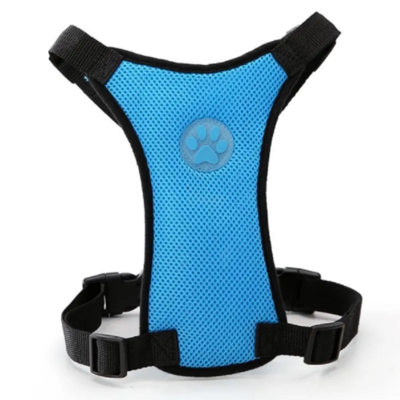 Dog supplies Breathable mesh chest straps Pet car safety chest back Blue L